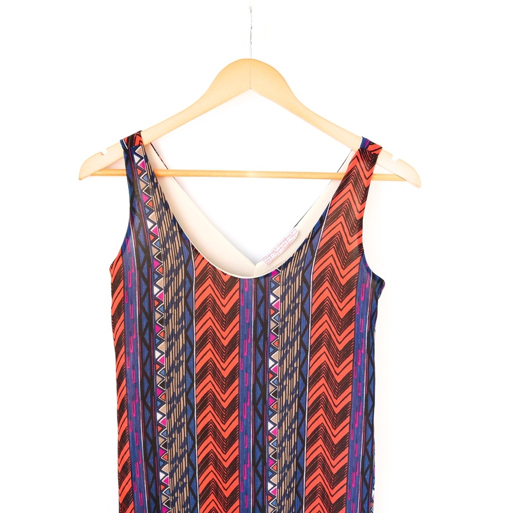 Audrey 3 + 1 high-low Tribal Print Dress